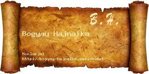Bogyay Hajnalka névjegykártya